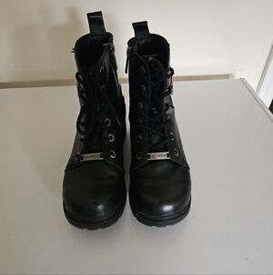 Harley Davidson Women's Black Lace-Up Combat Boots - Classic Style